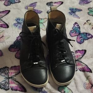 Birkenstock High Top Leather Canvas Sneakers